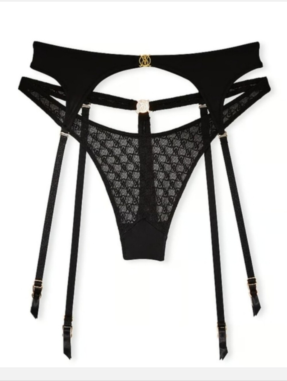 Victoria's secret very sexy ICON garter belt with attached thong panty MEDIUM